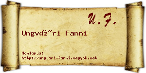Ungvári Fanni névjegykártya