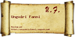 Ungvári Fanni névjegykártya
