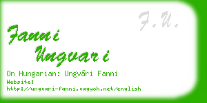 fanni ungvari business card